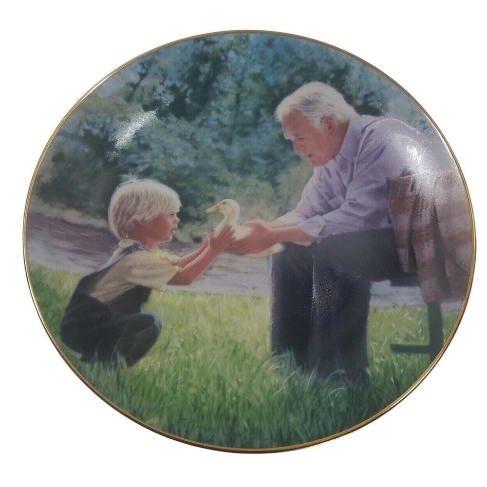 1989 W.L. George "Grandpa's Gentle Touch" Collector Plate + COA VTG Donald Zolan